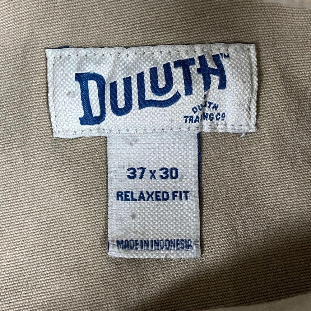Duluth Flex Fire Hose Pants Mens 37x30 Tan Relaxed Fit Utility Workwear Cargo